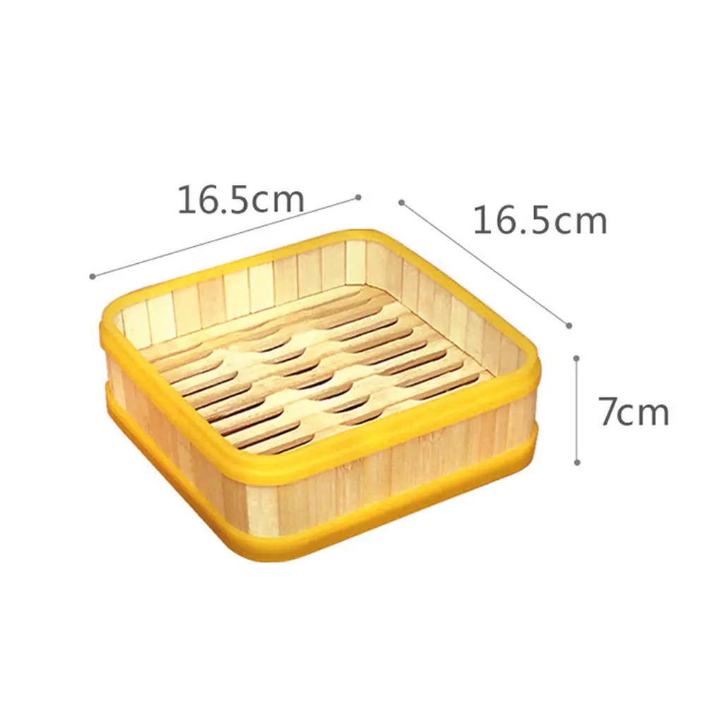 1Set Dense Flat Bamboo Steamer with Tight Layer Interface for Steaming Buns Dumplings Dim Sum Faster Steam Circulation Kitchen