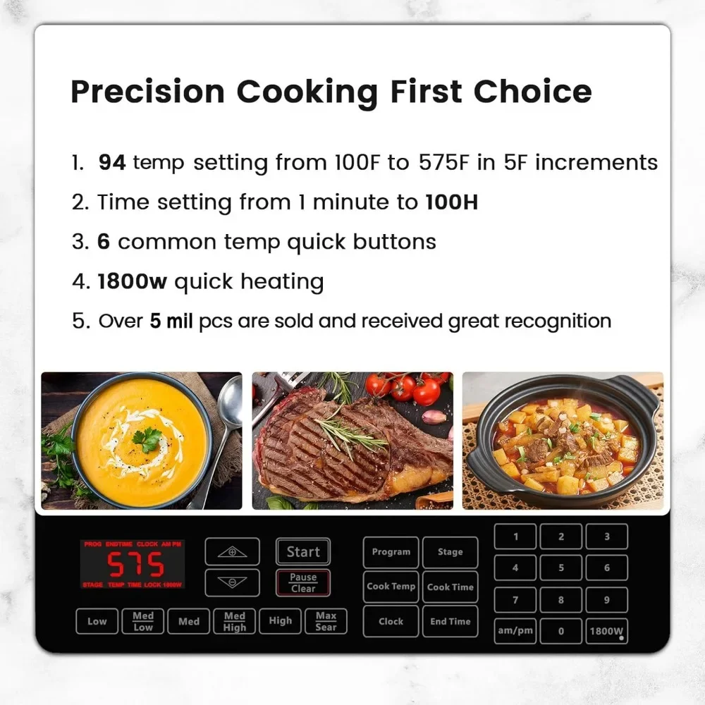 PIC Double, Portable, Powerful 1800W with 2 Large 8” Heating Coils, Independent Controls