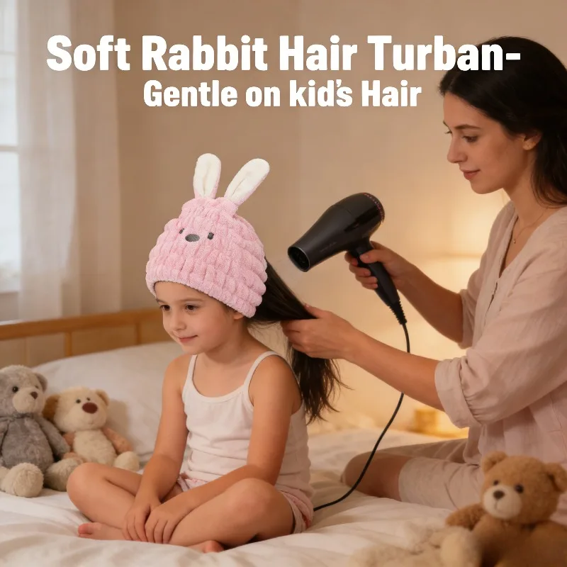 

Детский тюрбан для волос, супер впитывающий, быстросохнущий, утолщенная шапочка для ванны для мальчиков и девочек, милое детское полотенце для волос для душа, ухода за волосами после купания