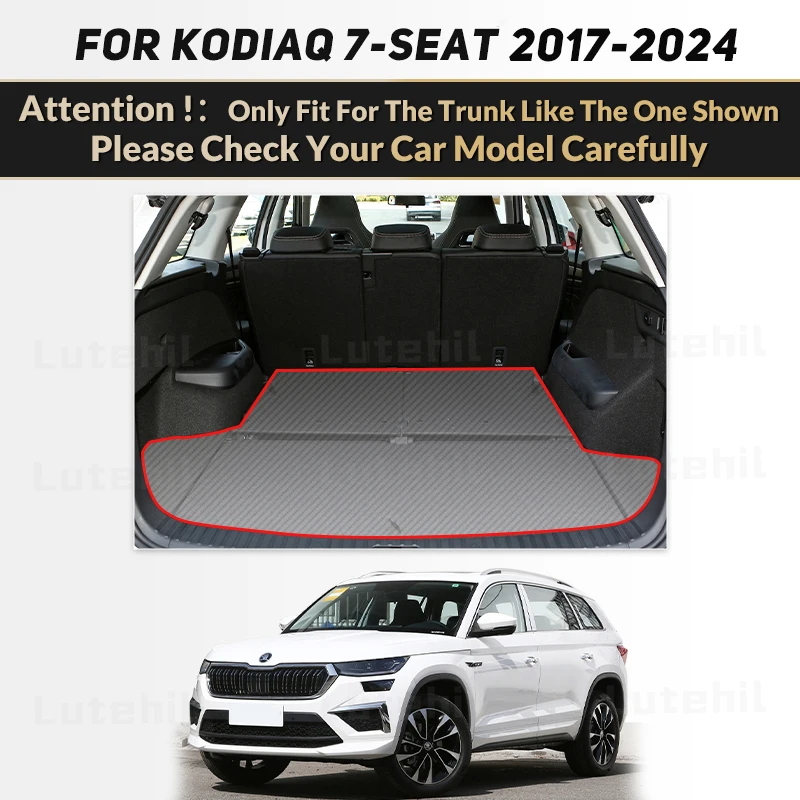 Lutehil Car Trunk Mat For SKODA Kodiaq 7-Seat 2017 2018 2019 2020 2021 2022 2023 2024 Car Accessories Auto Interior Decoration