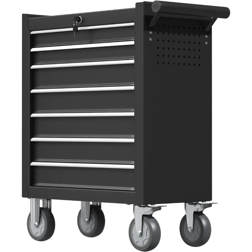 

Drawer Tool Chest, Large Capacity Lockable Tool Cabinet Heavy Duty Mechanic Metal Rolling Tool Box with Drawers and Wheels