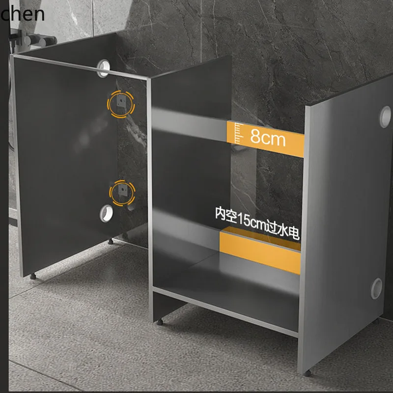 ZML Washing Machine Cabinet Combination Waterproof Integrated Laundry Sink with Washboard Washing Machine Companion Cabinet