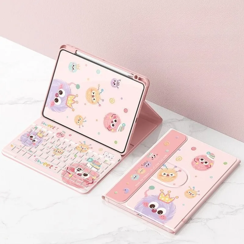 

Комплект Bluetooth-клавиатуры и мыши Kawaii для планшетов Xiaomi Pad 7 Pro 11.2, Mipad 5, 6S 12.4 дюйма, Redmi Pad SE 11 дюймов, 360° ° Вращающийся корпус