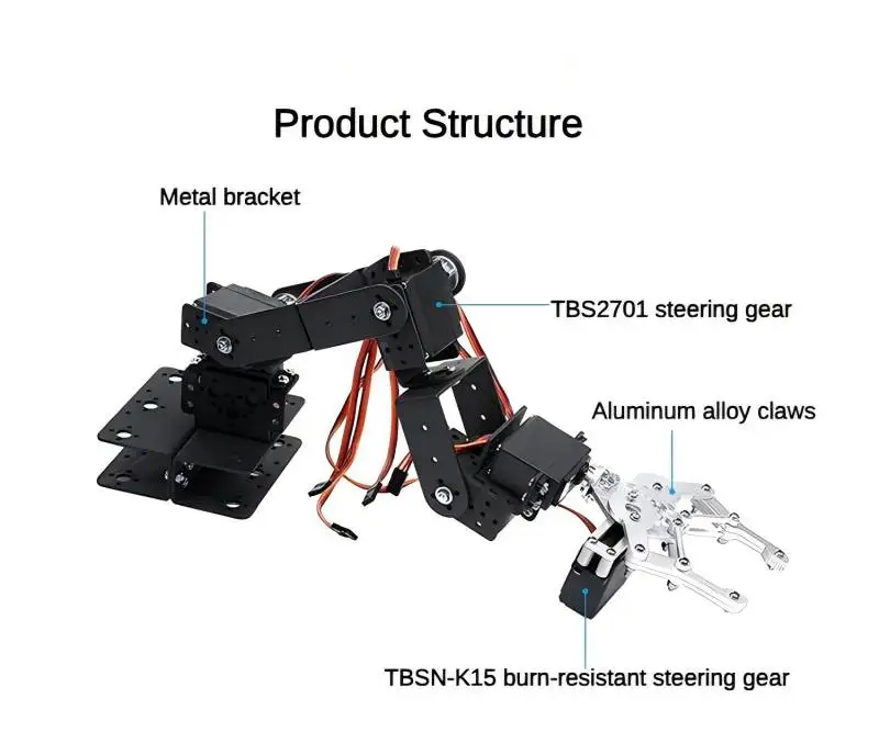 MG996 6 DOF Robot Mechaniczne ramię ze stopu metali Zestaw pazurów serwomechanizmu dla Arduino UNO/ESP32 Robotics Kit Edukacyjne programowalne zabawki PS2