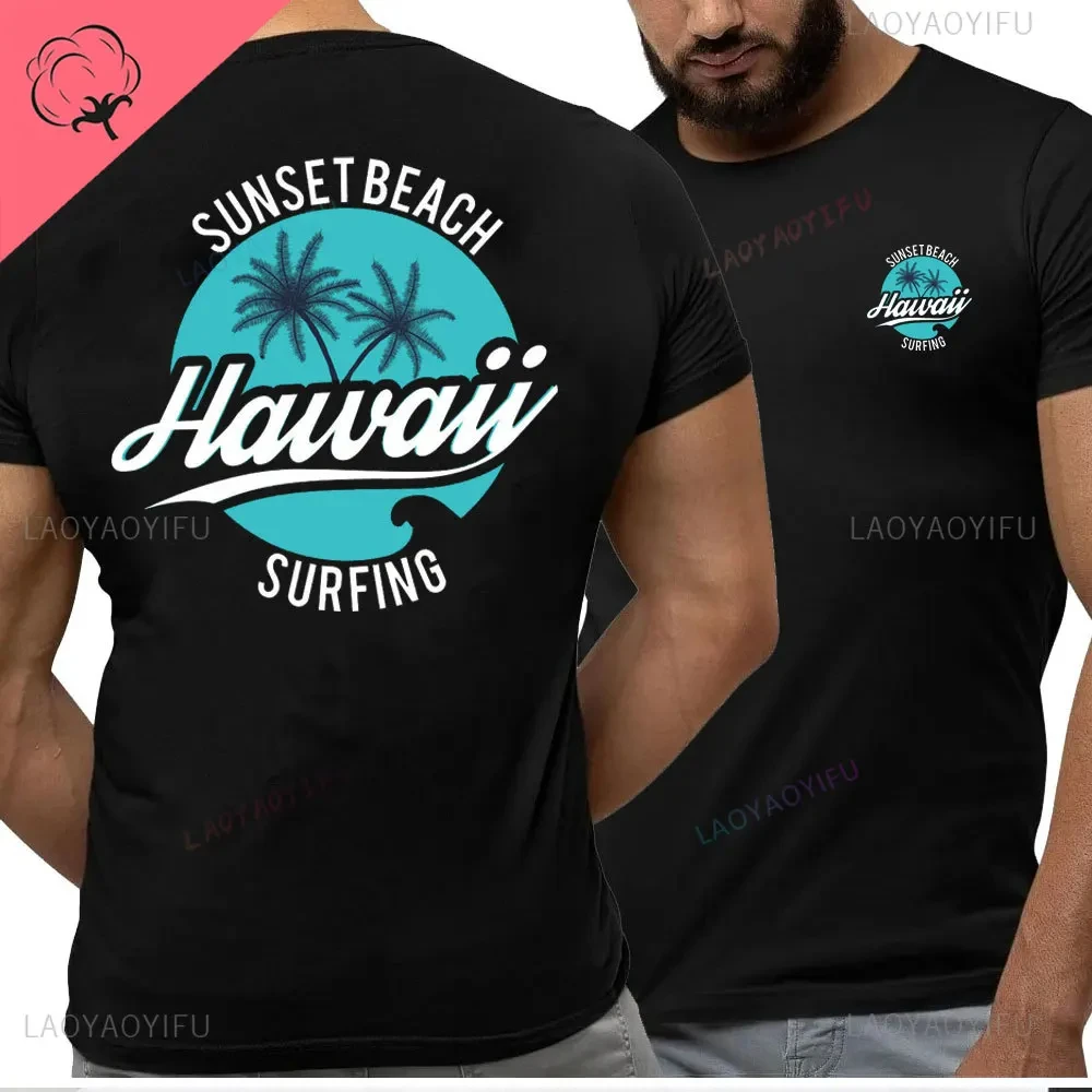 

Hawaiian Traditions North Shore Hawaii Surfing Men Women White Cotton T-shirt Comfortable Beach-style Surf Tshirt Casual Tops