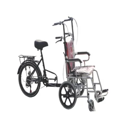 The rear half of the wheelchair bycicle rehabilitation disabled  riding  convenient for riding20-inch disc brake shifting