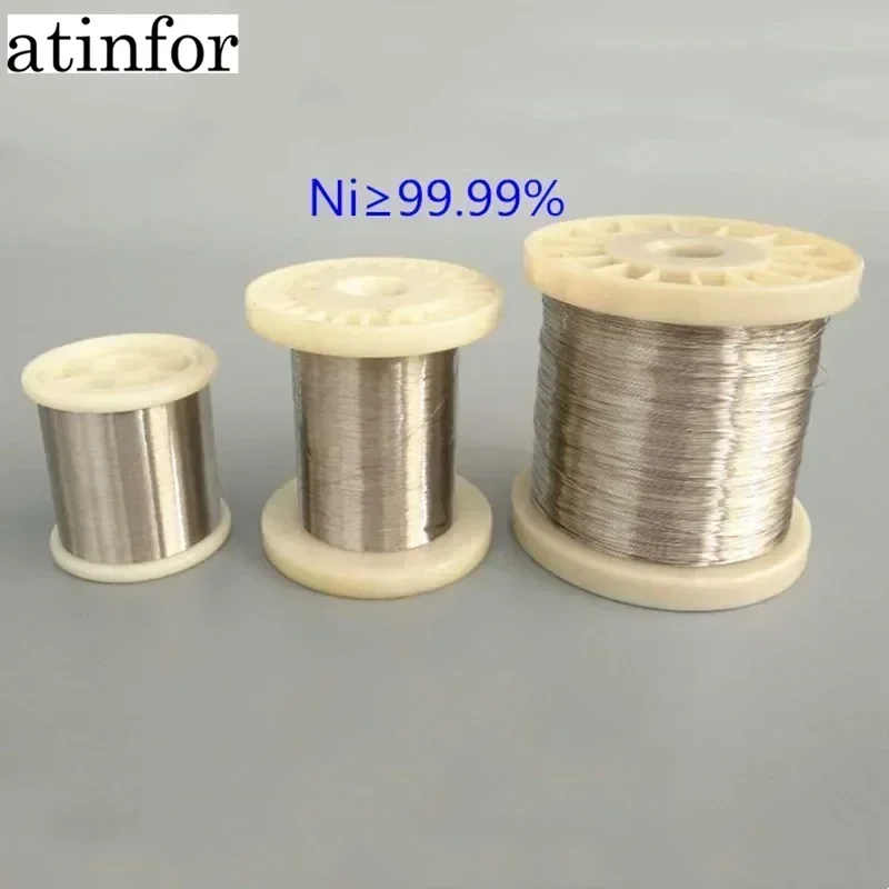 atinfor Ni 99.99% High Purity 0.025mm-8.0mm Nickel Wire Lectrode Wire Superfine for Scientific Research Laboratories