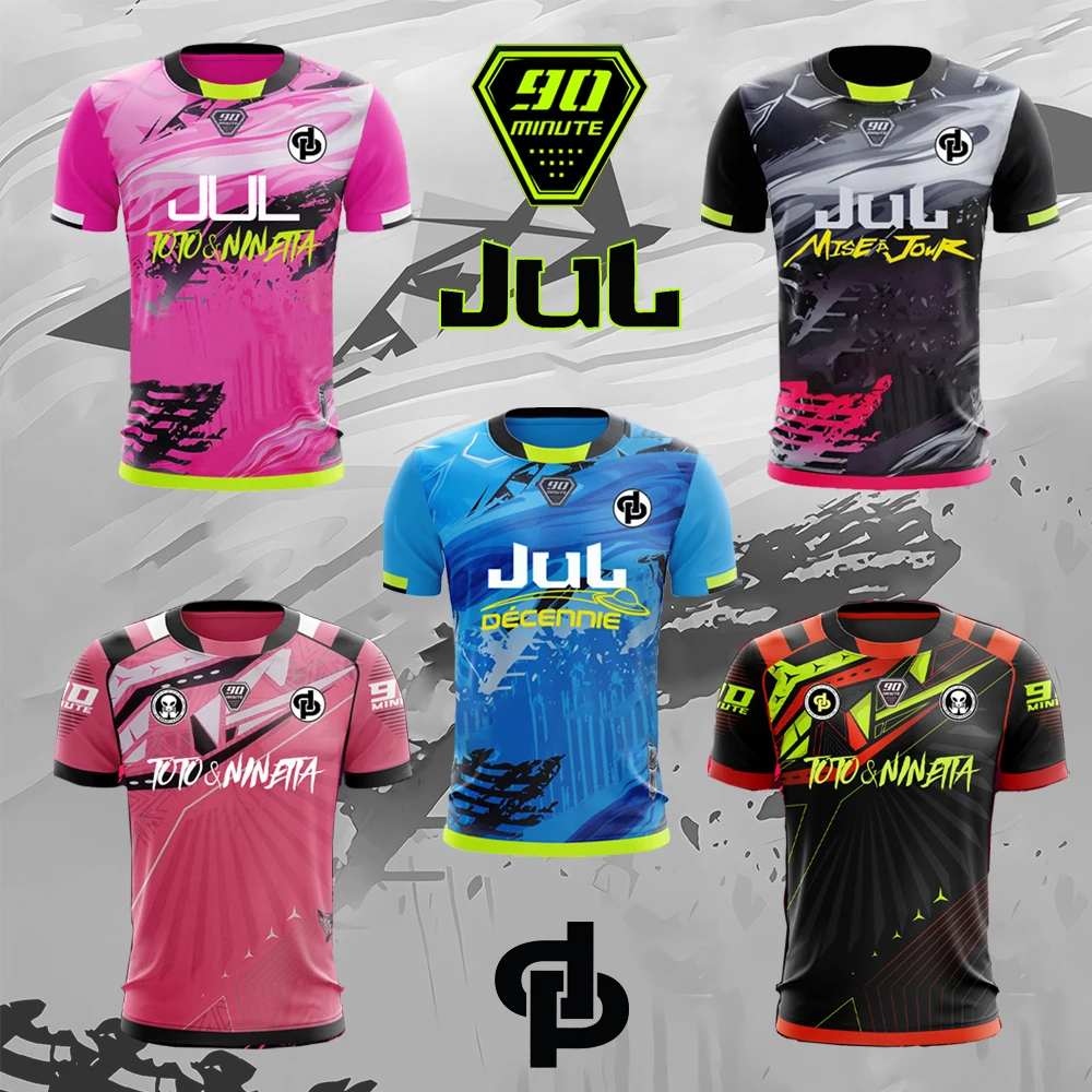 

New 90 Minute MM9 Men's Sports T-shirt Jerseys Five A Side Football Uniforms Breathable Quick-drying Custom Maillot Jul Clothing