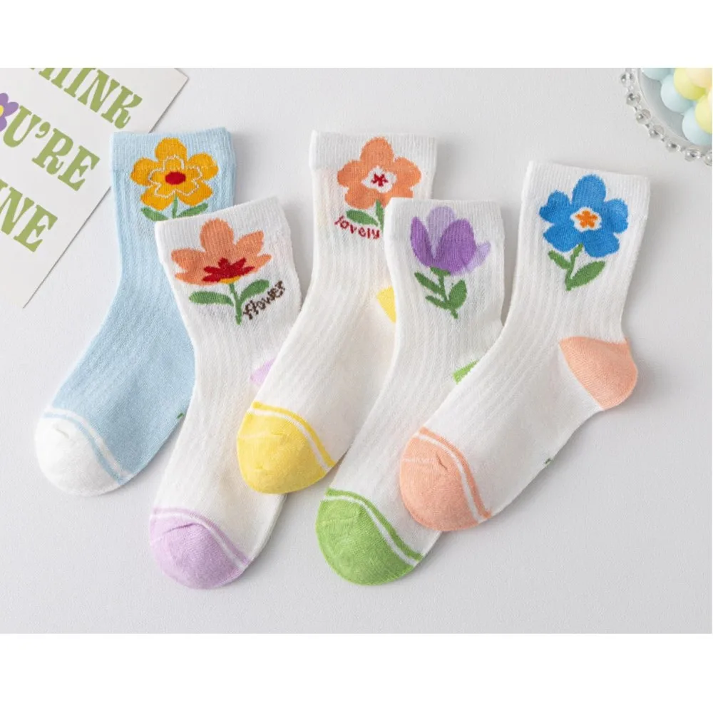 Summer children socks cute girls mesh tube sock popular small flower cartoon cuhk children's short sokken