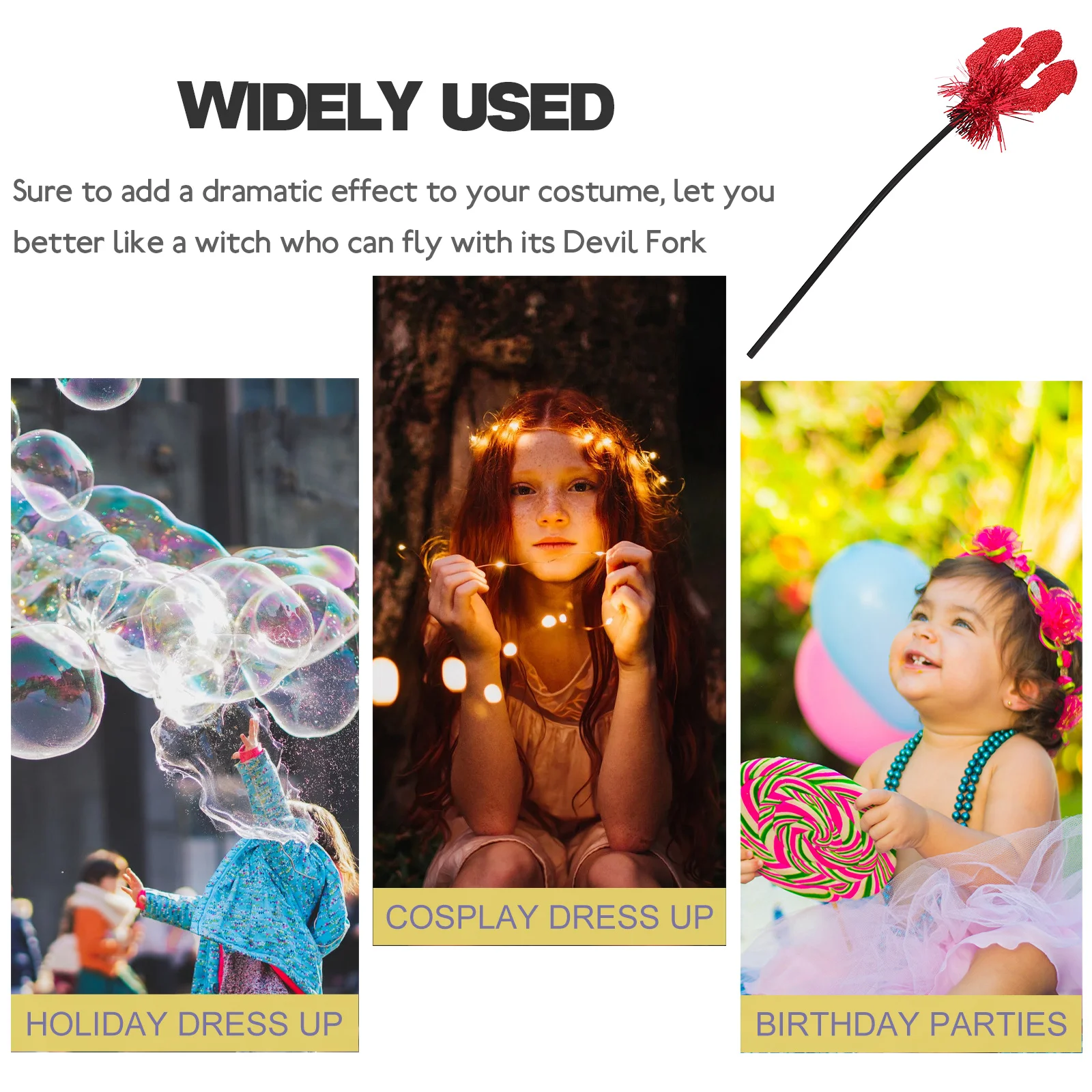 

Fork Prop Halloween Cosplay Party Demon Decorative Lightweight Detachable Costume Accessory Halloween