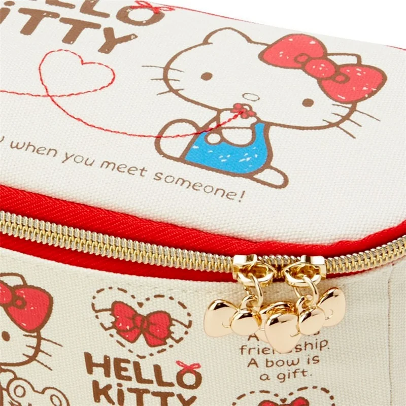 Vendita calda Hello Kitty Cartoon Cosmetic Bag Kawaii Melody Travel Canvas Storage Wash Bag Makeup Case Cosmetic Box Organizer Sanrio