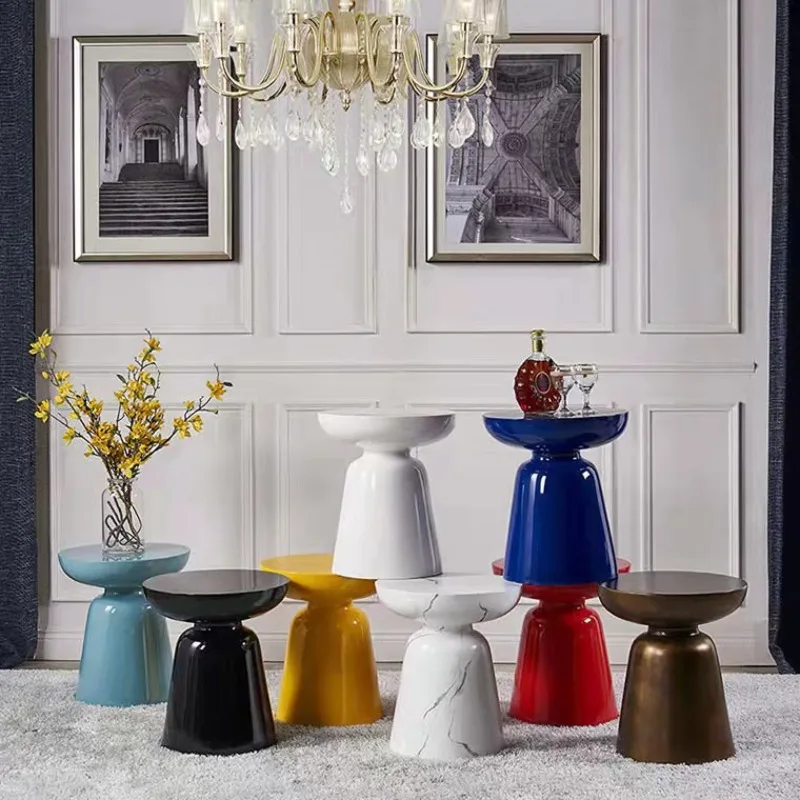 

Nordic Sofa Side Cabinet Living Room Corner A Few Creative Simple Nightstand Round Table Light Luxury Small Coffee Table