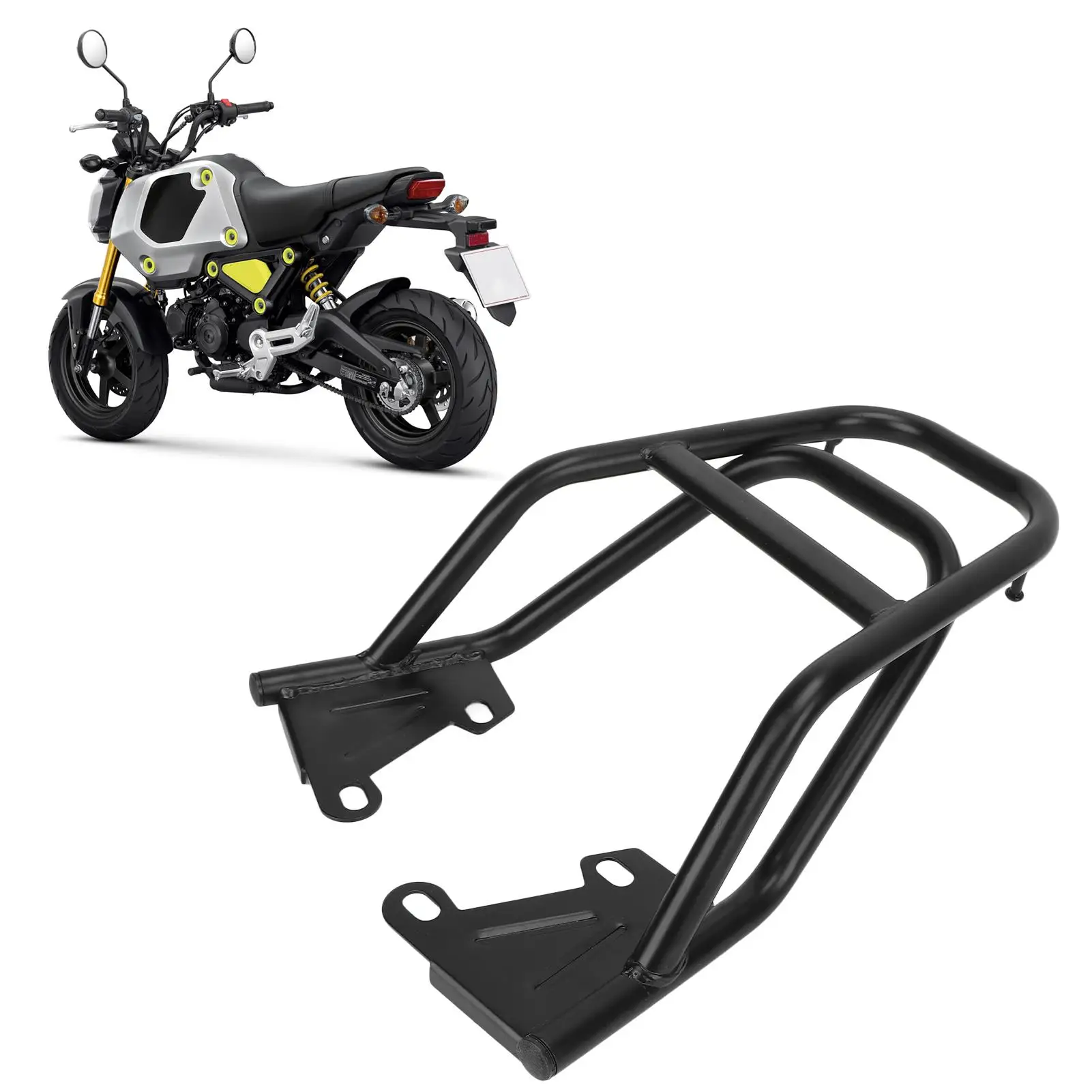 Top for Case Holder Motorcycle Luggage Support Clean Lines Anti Deform Sturdy Handrail Iron Black for motorbike