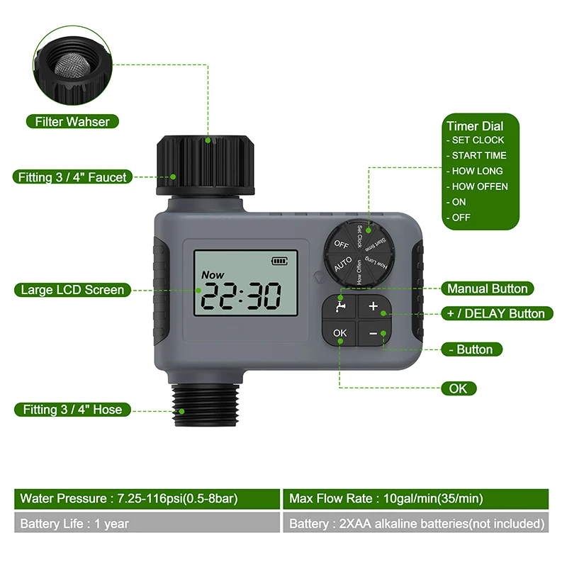 Imagem -06 - Inteligente Jardim Válvula de Água Sistema de Rega Automático Jardim Rega Temporizador Wifi Controlador de Irrigação por Gotejamento