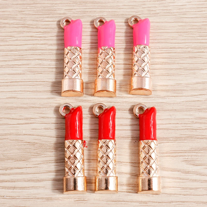 Tusember 10 Stück niedliche Emaille-Kristall-Lippenanhänger in Rot für die Schmuckherstellung, Halsketten, handgefertigte Ohrringe, Armbänder, Anhänger, DIY-Bastelarbeiten – Detail 12