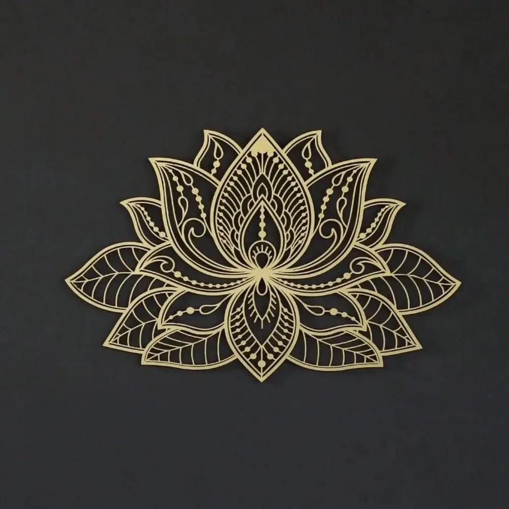 CIFBUY Iron Wall Art Lotus Mandala Metal Waterproof Sculpture For Home Living Room Hanging Decor Zen Gift