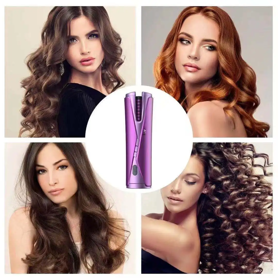 

USB electric lazy curler with multiple temperature settings for easy curling in left and right directions