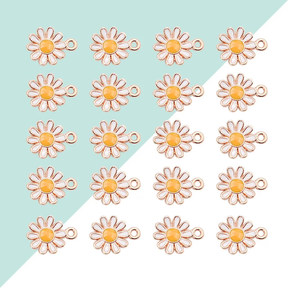 

50Pcs Daisy Flower Charms Alloy Pendants DIY Jewelry Making Kit for Earrings Necklace Bracelets Earring Ornaments Earring DIY