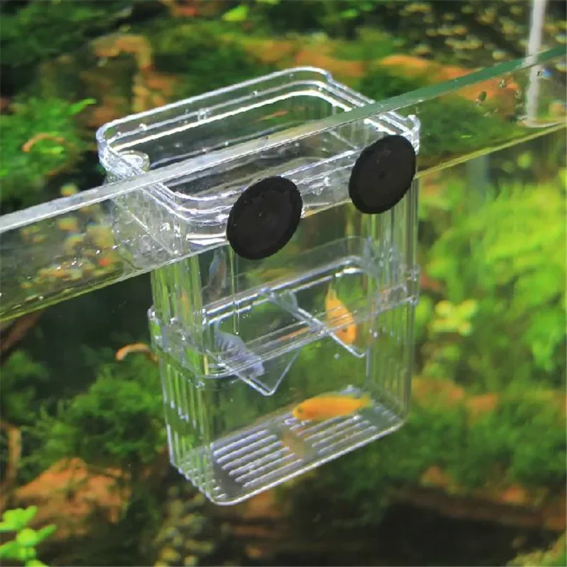 Double-Deck Clear Fish Breeding Isolation Box Aquarium Breeder Fish Tank Hatching Incubator Fish House Home