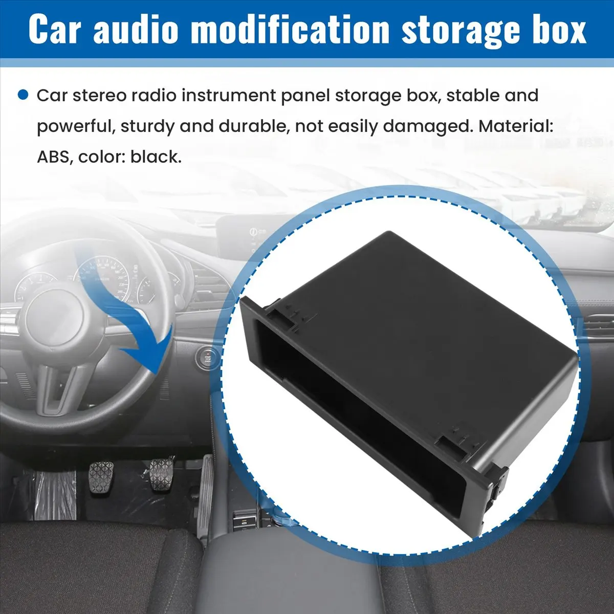 #98H (Black)Stereo Radio Dashboard Storage Box Mounting 1Din Pocket Kit for Mazda,Automotive Parts & Accessories