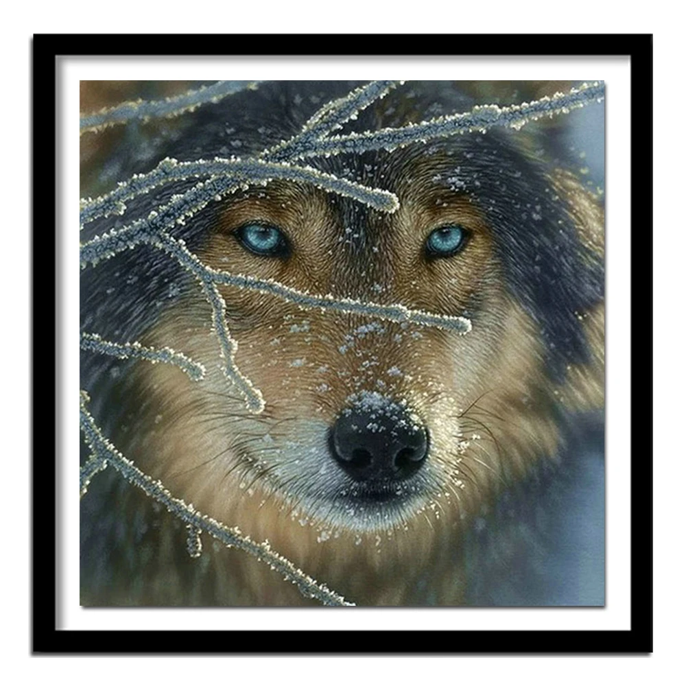 Needlwork Diamond Embroidery 5D Diy Diamond Painting Cross Stitch Wolf Crystal Full Diamond Sets Unfinish Decorative  BJ384