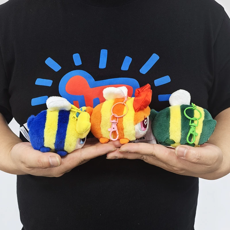 8cm Bee Blossom Bubbles Buttercup The Powerpuff Girl Cute Cartoon Plush Doll Keychain Kawaii Toy Backpack Pendant Lovely Gift