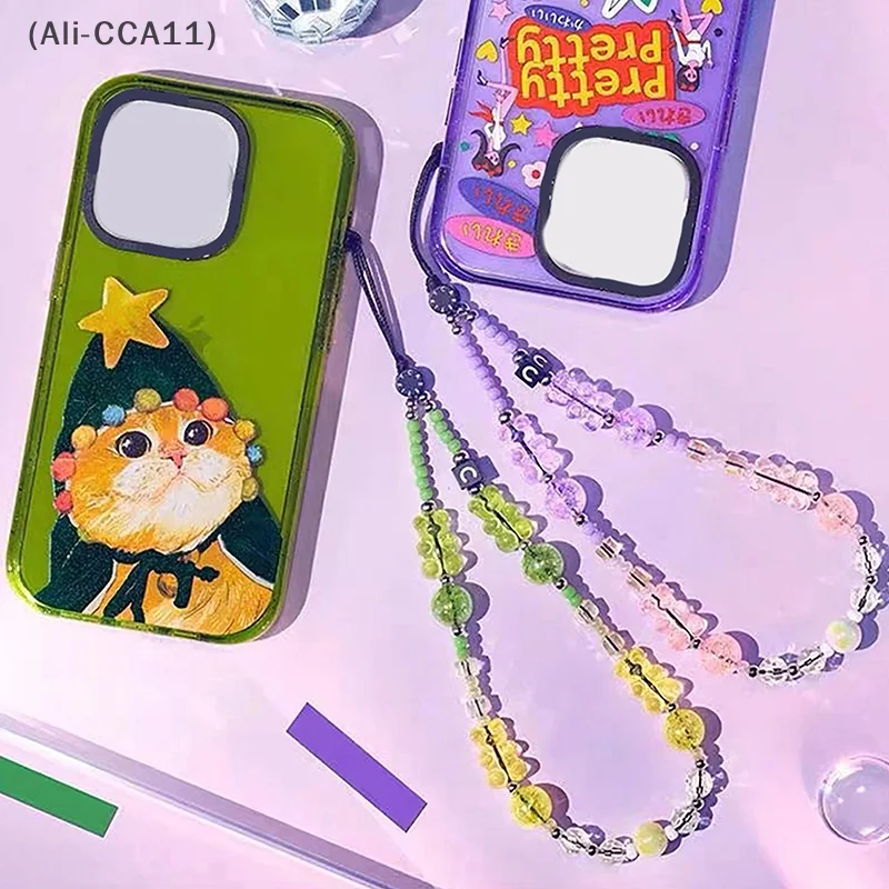 

Light Luxury Wrist Lanyard Acrylic Bead Chain Bracelet Creative Diy Mobile Phone Chain Phone Case Charms Anti Loss Accessories