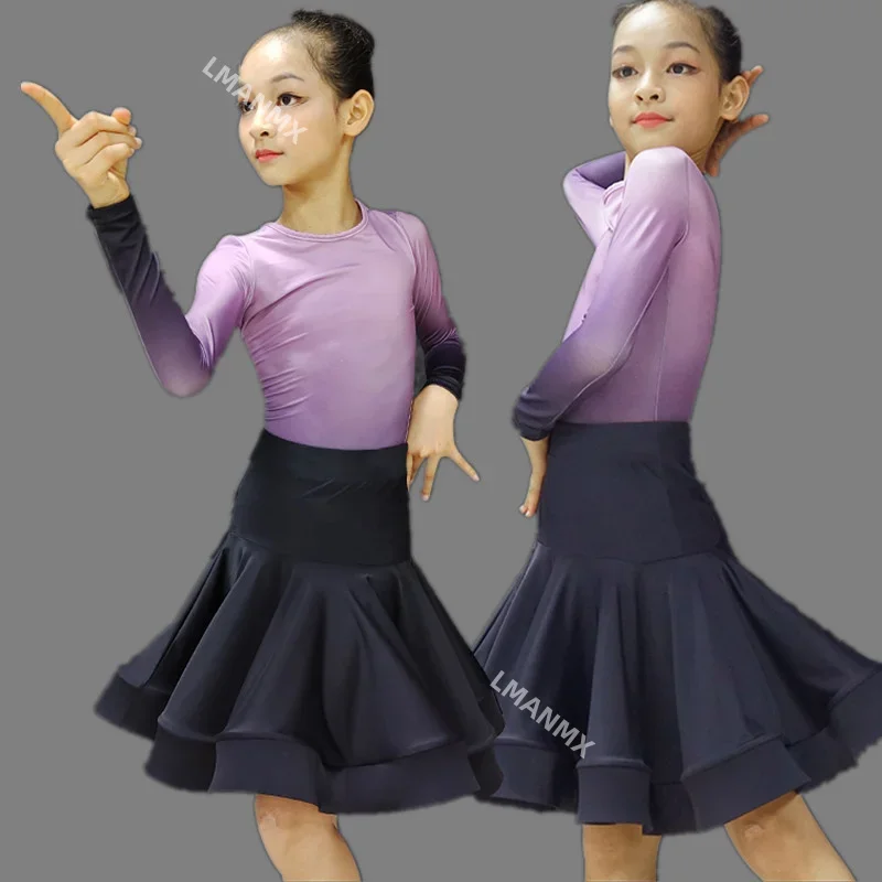 

Latin Dance Dress for Girl Ballroom Dancing Latin Kids Dance Costume 2022 News Collar Modern Carnival Jazz Dancewear