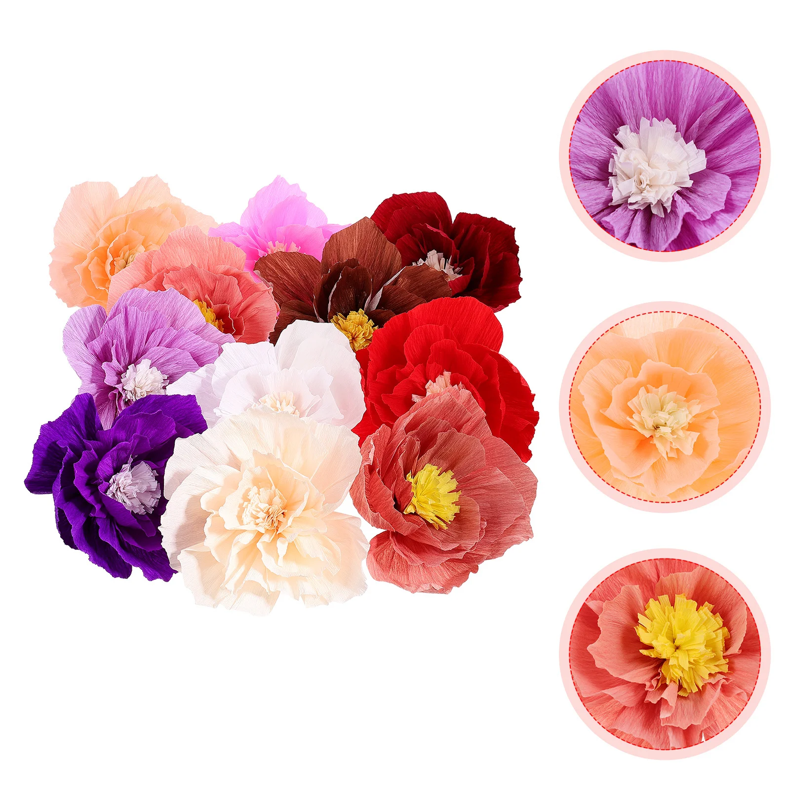 

Veemoon 11pcs 3D Artificial Paper Flowers Handmade Colorful Tissue Crepe Floral Decor for Wedding Party Home Decoration 7.87inch