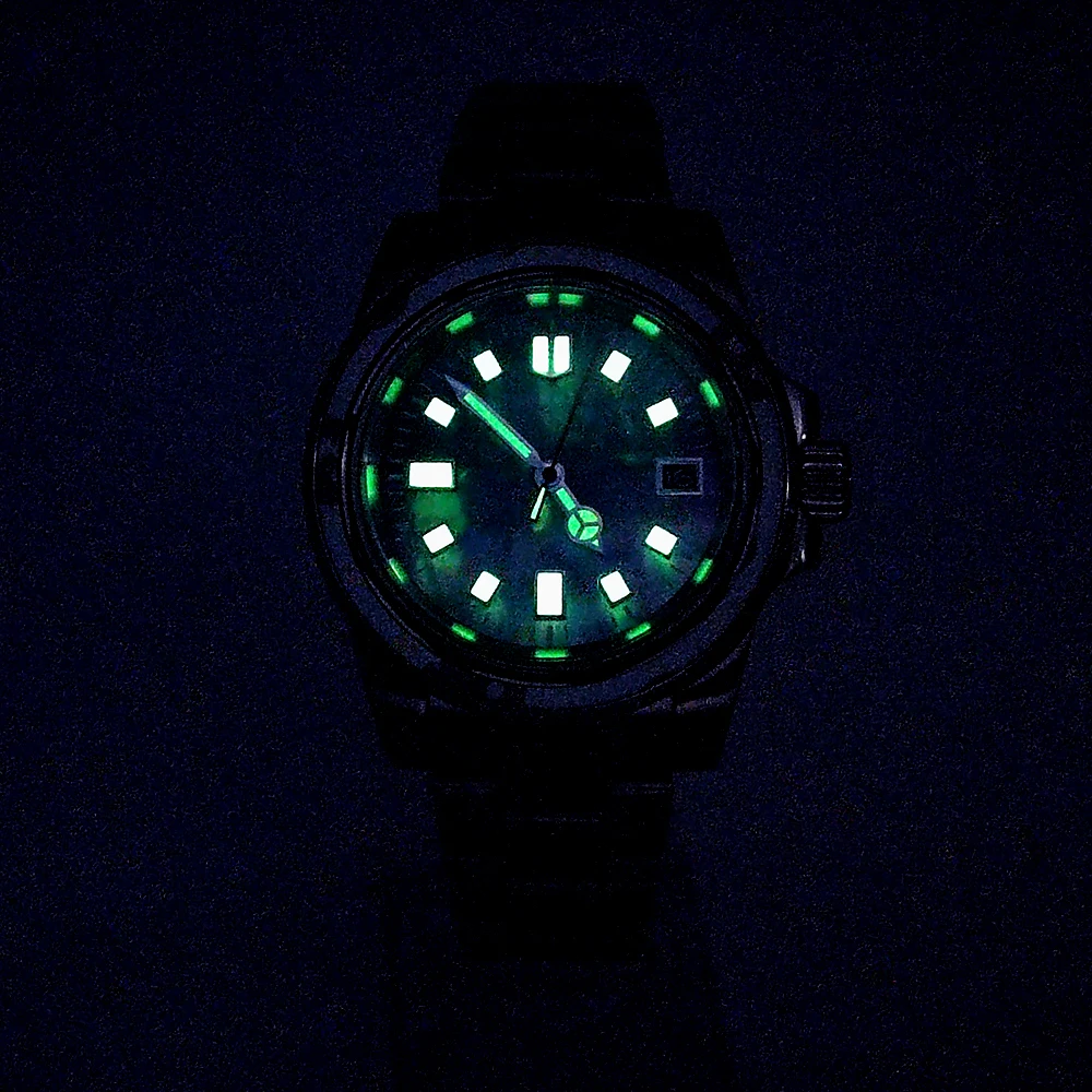 Relógio mecânico masculino, pulseira de aço inoxidável, vidro safira, mostrador asséptico, escovado, movimento japonês NH35, NH35