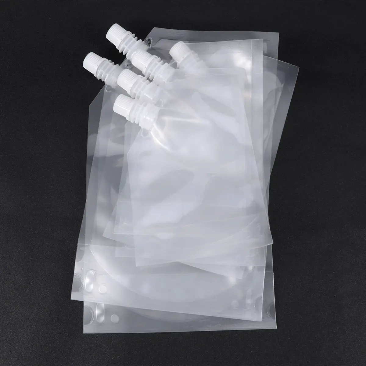 6Pcs Clear Plastic Drinks Flasks Reusable Collapsible Bottles for Camping Fishing Wine Liquor Pouch Drinks Flasks