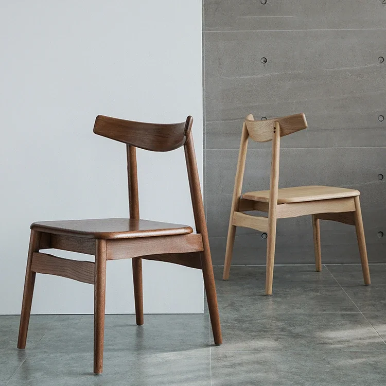 

A Classic walnut solid wood dining chair wooden chair curved coffee shop dining table chair