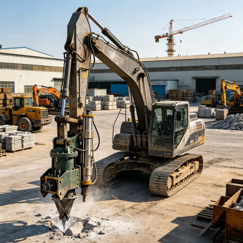 Hydraulic Rock Drill Splitter Attachment High Efficiency Rock Cracking Equipment