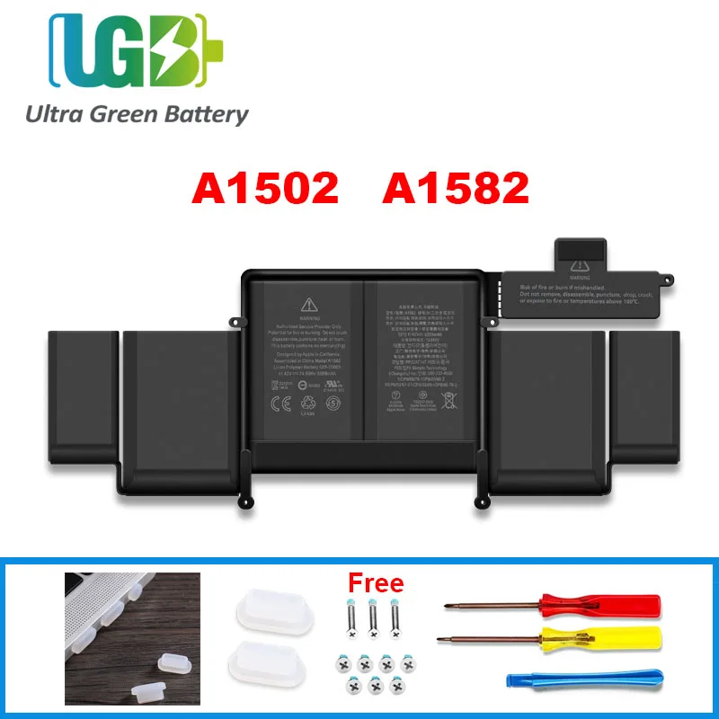 

UGB New A1502 A1582 battery For Apple Macbook Pro 13" A1493 ME864 ME865 ME866LL/A 020-8148 Late 2013 Mid 2014 Retina