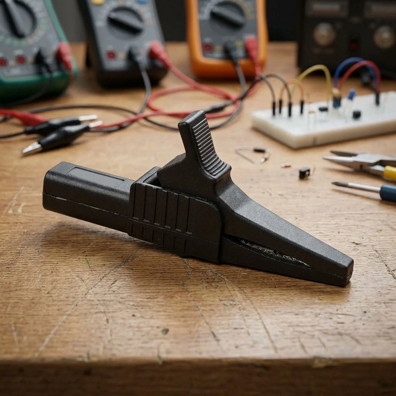 Copper Crocodile Clips 10 Pieces with 4mm Banana Socket Supporting 1500V 32A for Electrical Testing and Measurements