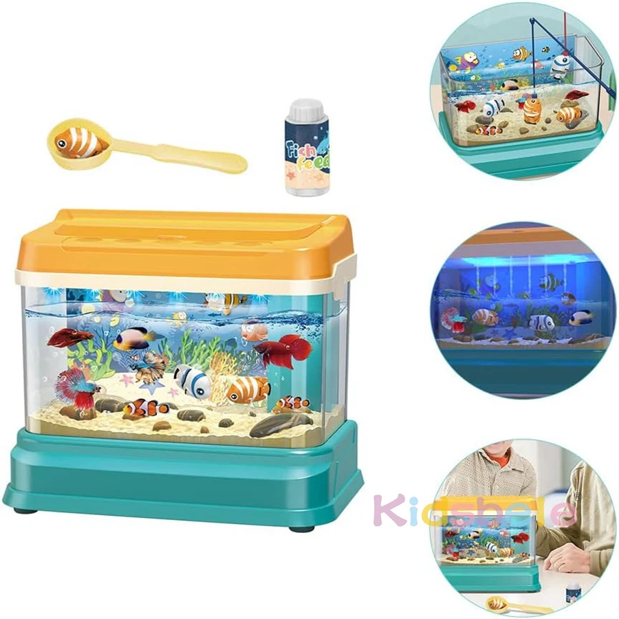 Children's Fishing Toys Fish Tank Water Circulation Games Fish Rod Children Fishing  Toy Develop Hand-Eye Coordination Plaything