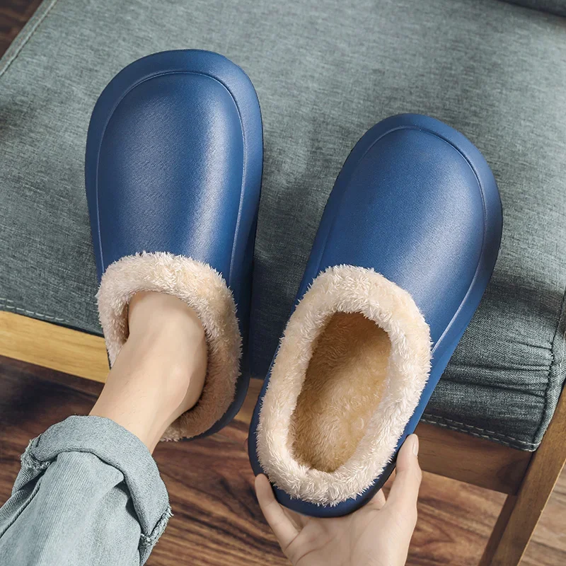 Nuove pantofole scarpe Casual invernali da casa da uomo per uomo Indoor Ourdoor Plus caldo antiscivolo punta tonda Eva Mans Slipper Young Fashion