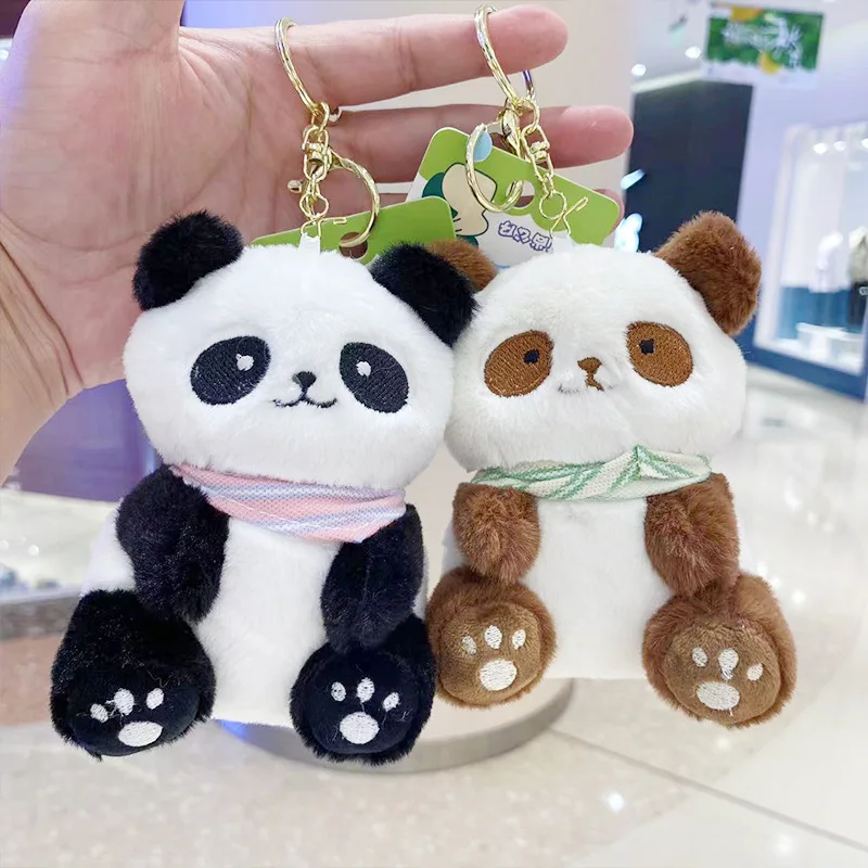 new Cute Network Fashion sitting panda Pendant soft Plush Soothing Doll darling keychain  cool decorate couple birthday gift