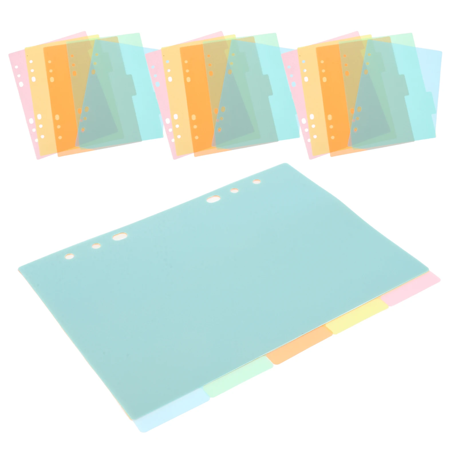 

20pcs Colored A5 Binder Dividers Six Holes Tab Dividers Practical Notepad Divider Pages Office Supplies Plastic Index Pages Hard