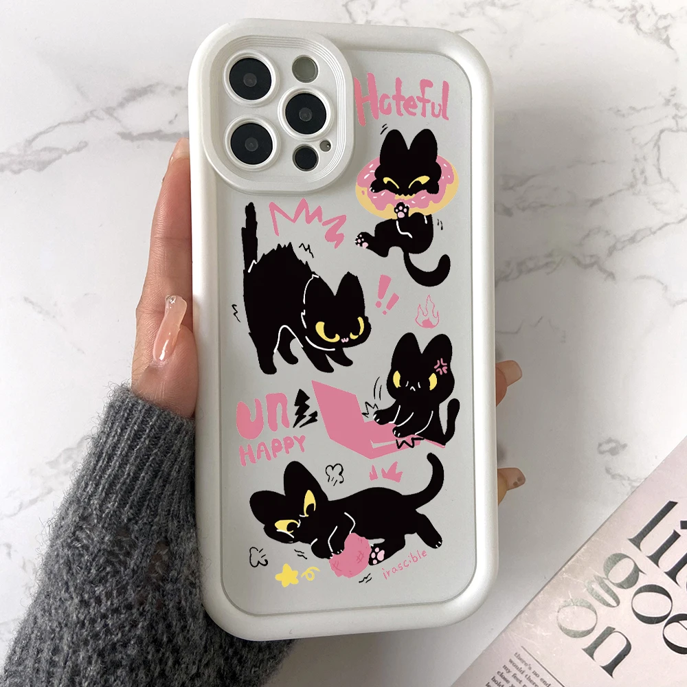 Doodle Cat Phone Case for Samsung Galaxy A54 A53 A52 A52s A51 A50 A34 A33 A32 A31 A30 A25 A20 A13 A12 A11 4G 5G Soft Capa