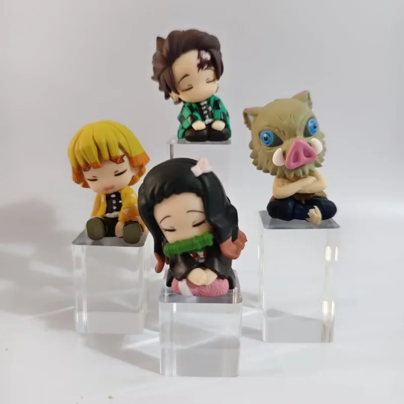 4-Piece Set Demon Slayer Figures 5cm Pvc Kawaii Cartoon Character Tanjiro Nezuko Agatsuma Zenitsu Inosuke Collection Model Toys