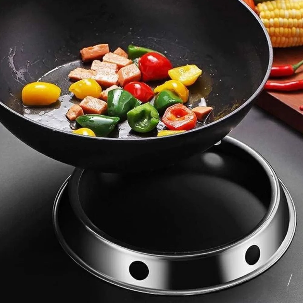 Universal Wok Support Ring Stainless Steel Anti Slip Stove Gas Ring Pot Reducer Trivet Grates Desktop Anti-scalding Rack