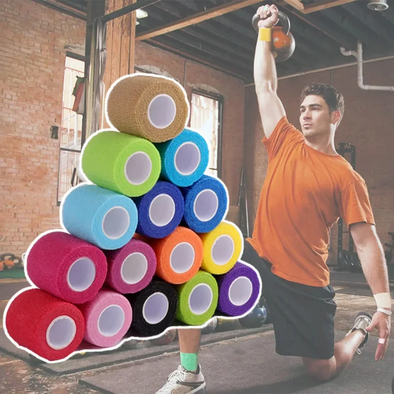 

1 Roll 4.5m Colorful Sport Self Adhesive Elastic Bandage Wrap Tape Elastoplast For Knee Support Pads Finger Ankle Palm Shoulder
