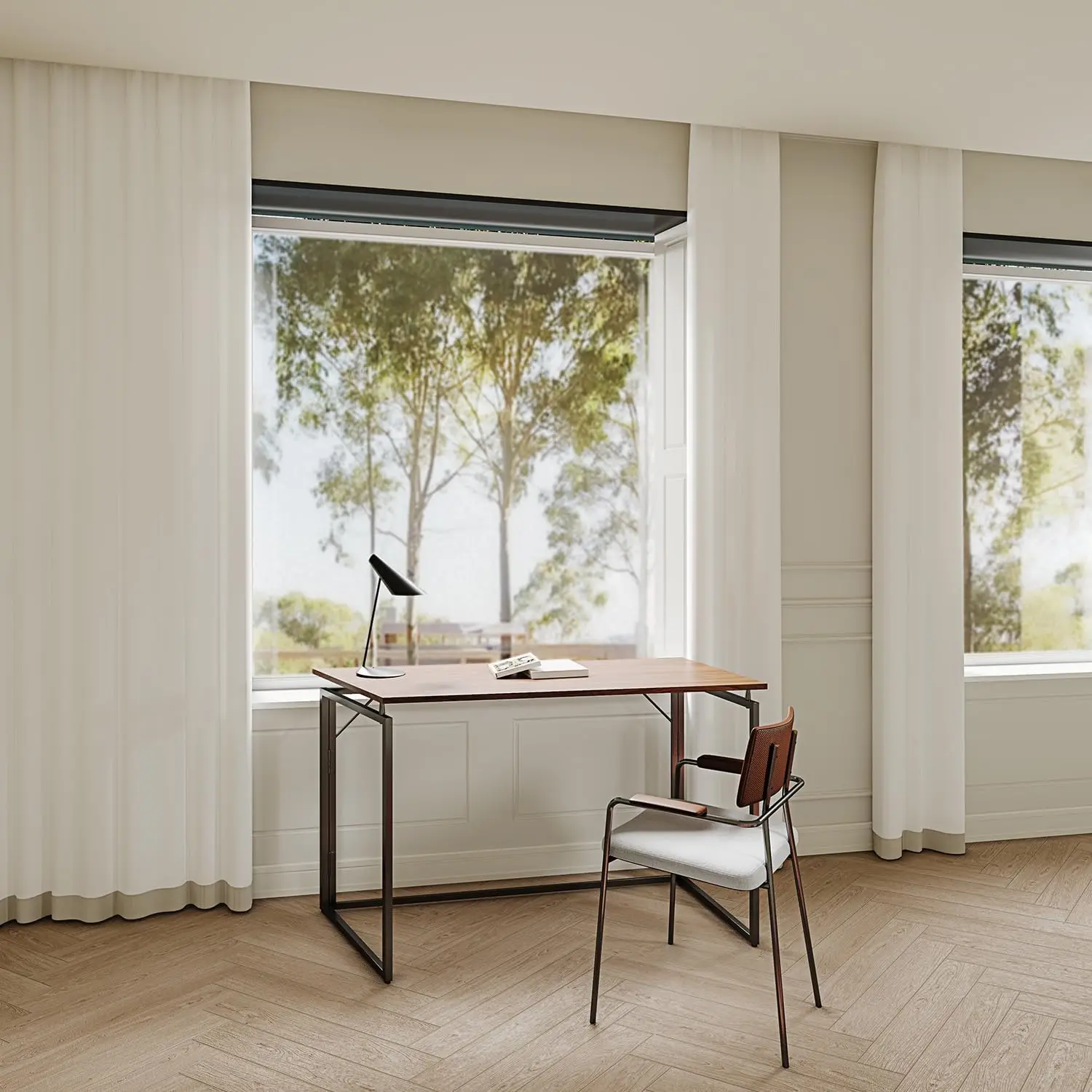 Folding Desk 30 Inch - Small Foldable Desk For Small Space Minimalist, Space Saving Collapsible Compact Desk Portable Table For