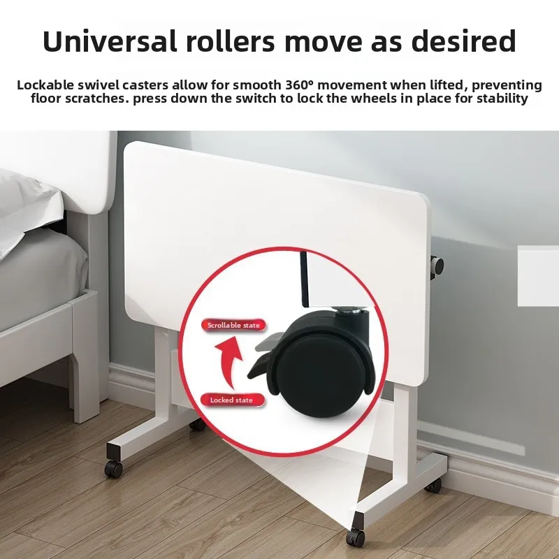 Foldable Portable Bedside Adjustable Height Rolling Laptop Desk Coffee Table for Living Room Side Table Living Room Furniture