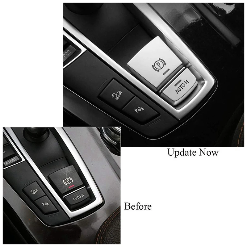 3X ABS Chrome Electronic Hand Brake P Button Decoration Cover For BMW F10 F07 F01 X3 F25 X4 F26 F11 F06 X5 F15 X6 F16