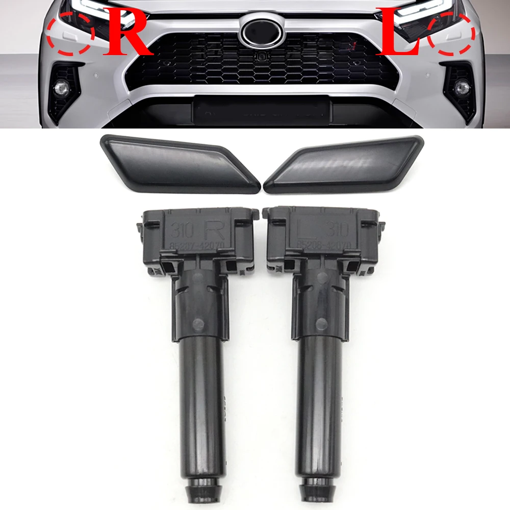 

Front Bumper Headlamp Water Cleaning Pump Actuator Jet Cap Headlight Washer Spray Nozzle Cover For Toyota RAV4 XA50 2019-2024