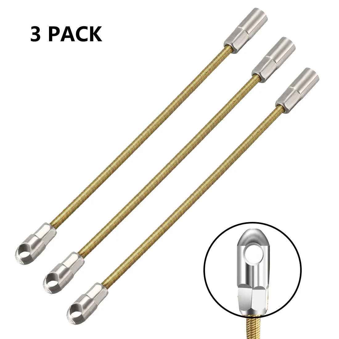 3pcs Three-Layer Solid Spring Head Steel Wire Threading Tool High Elasticity Resilient Spring For Threading Traction