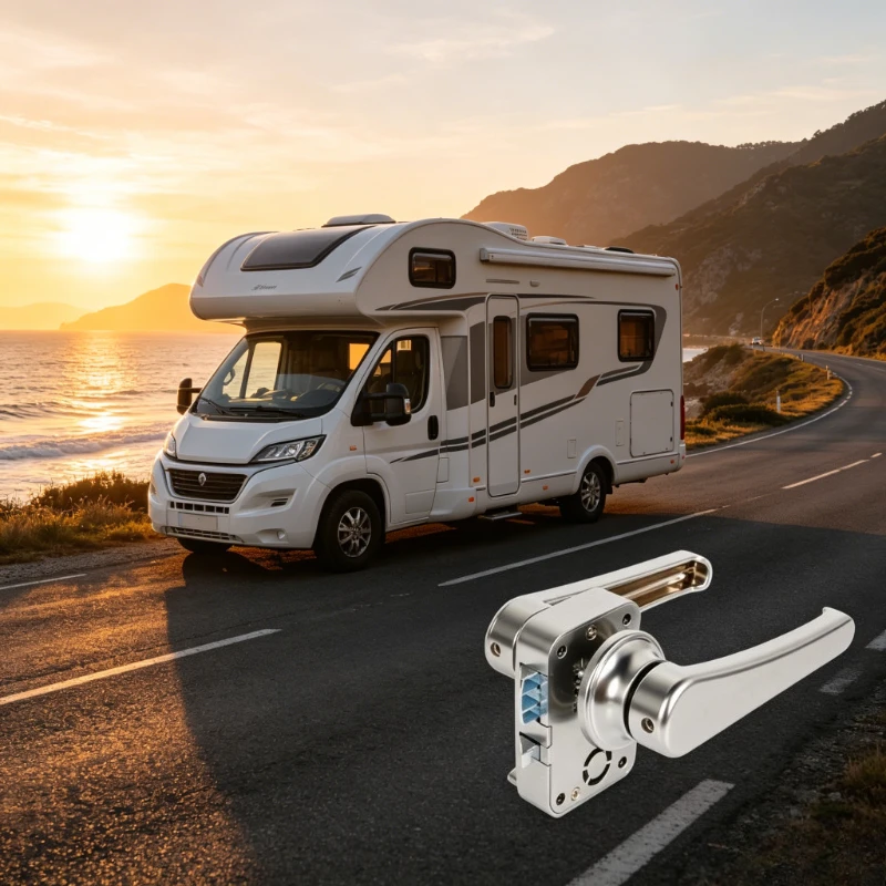 RV Caravan Door Lock Privacy Lever Handle with Reverse Lock for Camper Travel Trailer Interior Door Modification Accessories