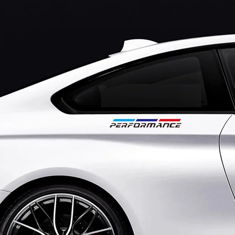 2PCS Für BMW M Power Fenster Vinyl Aufkleber für E46 E90 F30 M3 M5 Auto Racing Streifen Styling Aufkleber